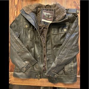 Hawke & Co Outfitter boys size 6 fax leather jacket NWOT